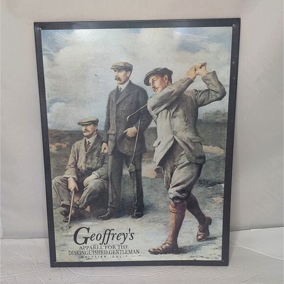 Geoffrey's Apparel For The Distinguished Gentleman Vintage Metal Golfer Sign - Picture 10 of 12